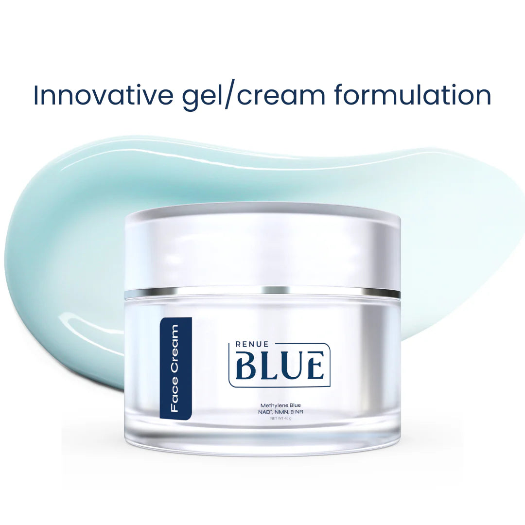 Renue Blue™ Face Cream with Methylene Blue, NAD⁺, NMN, NR (Liposomal)