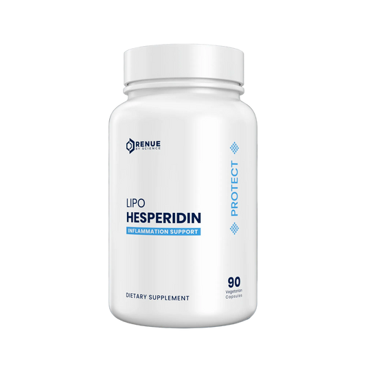 Supplement bottle labeled 'Lipo Hesperidin' on a dark background
