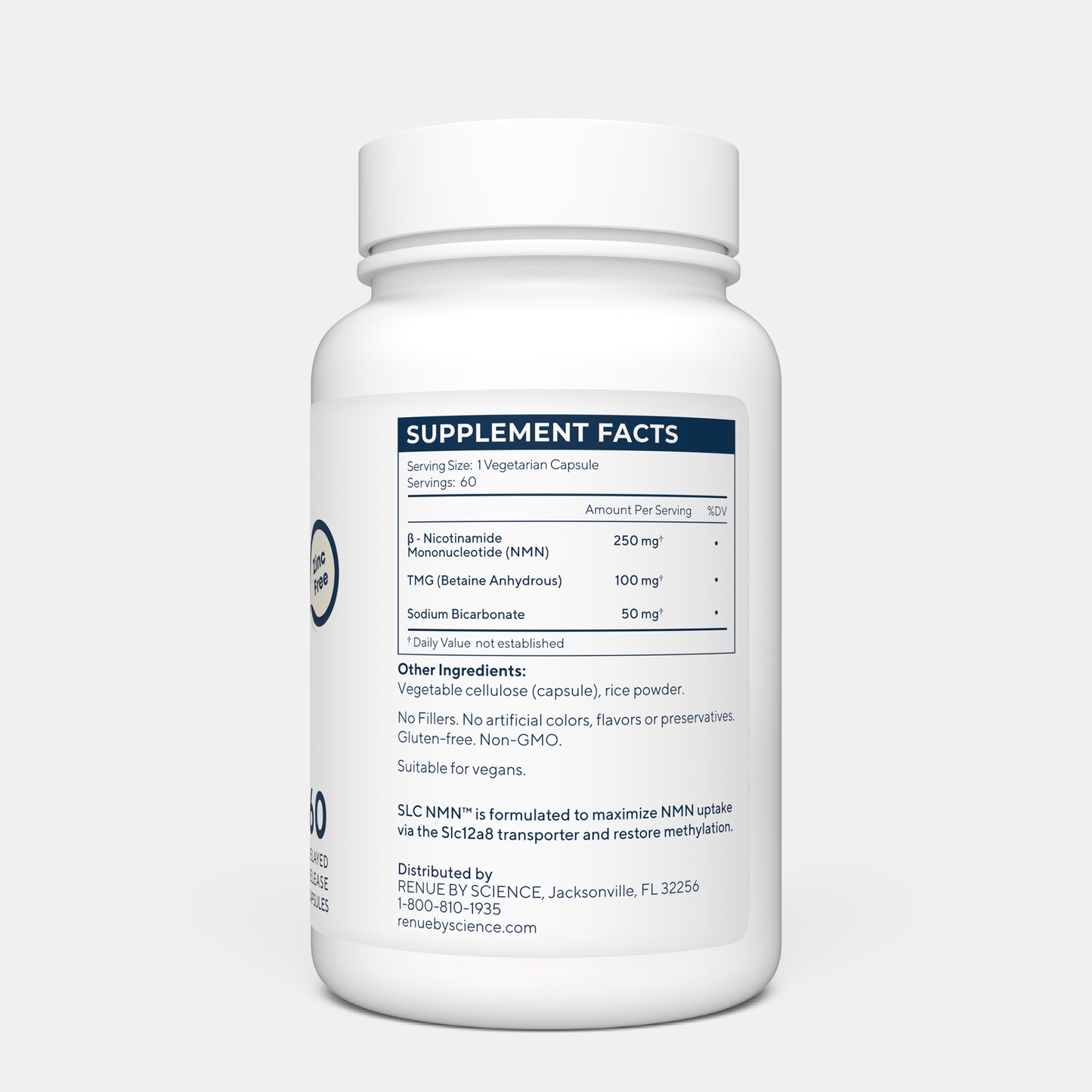 SLC Enteric NMN Zinc Free (Nicotinamide Mononucleotide, Delayed Release) 250mg