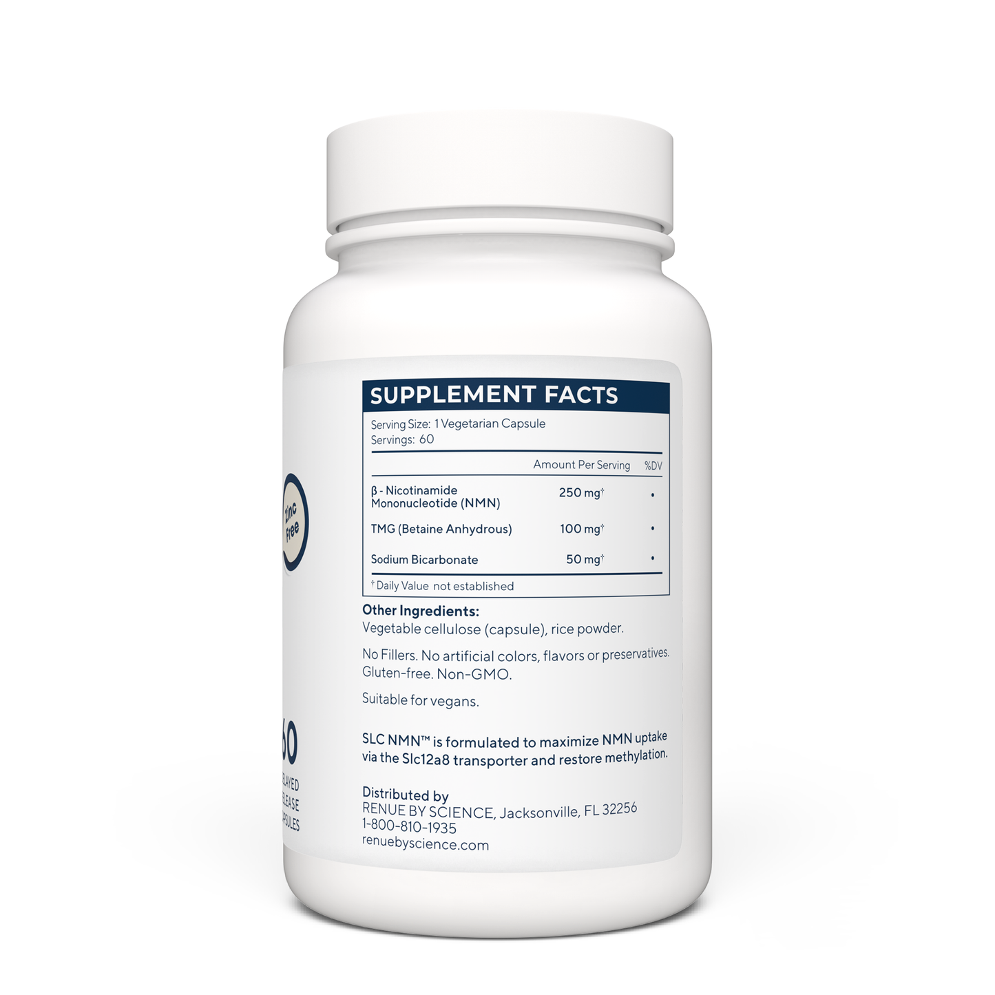 SLC Enteric NMN Zinc Free (Nicotinamide Mononucleotide, Delayed Release) 250mg