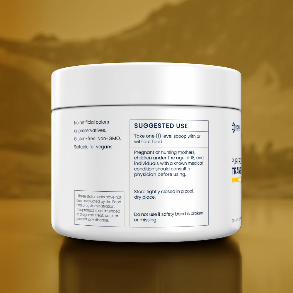 White jar with label on a reflective gold surface